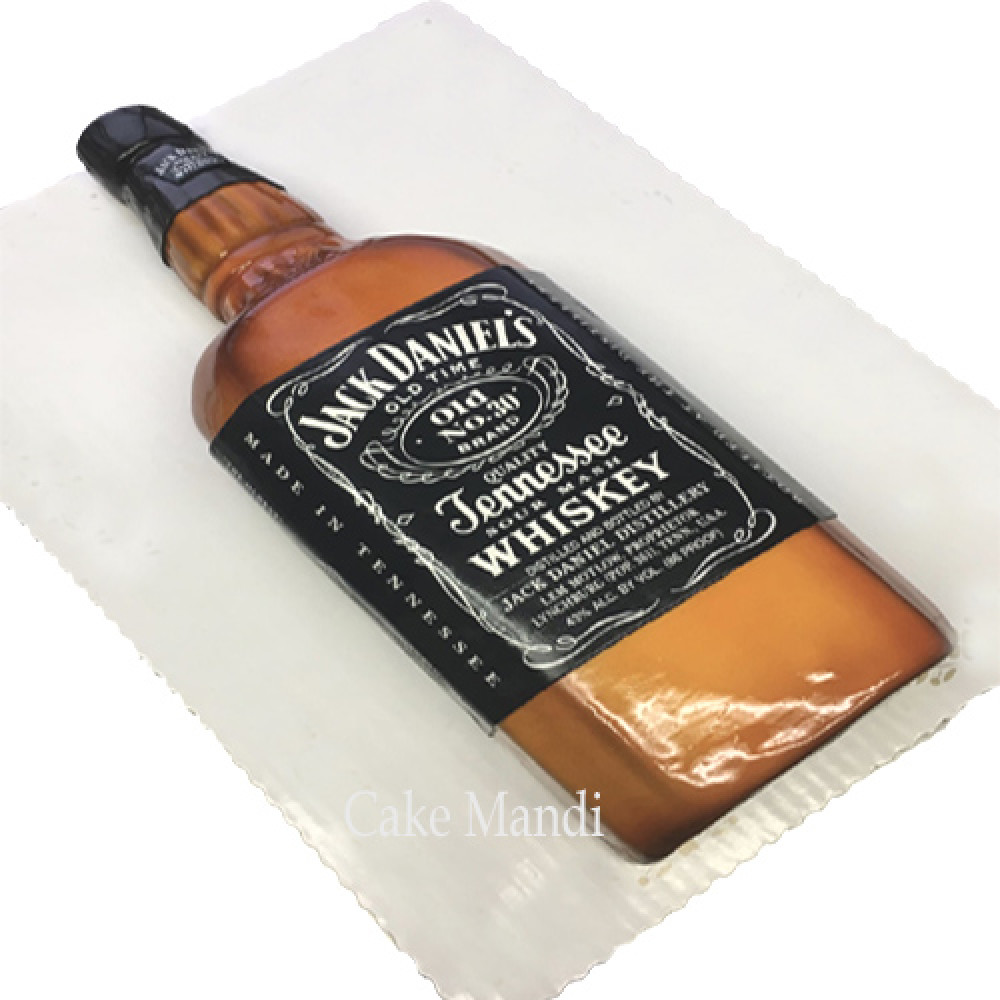 Jack Daniels Whiskey Bottle Shape Cake