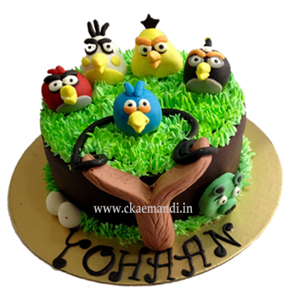 Angry Birds Cartoon Designer Cake