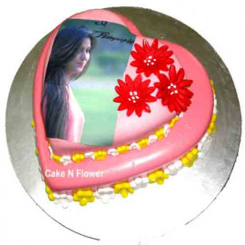 2 Layer Heart Shape Designer Cake