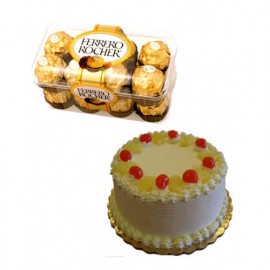 Half Kg Pineapple Cake And 16 Rocher